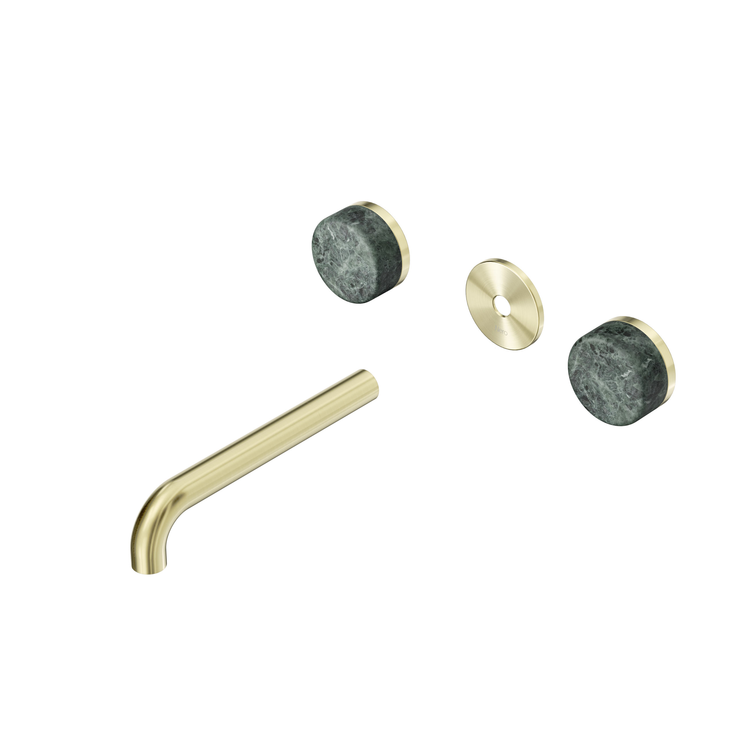 Serenity Wall Basin Set 185mm Spout With Verde Alpi Handle Trim Kit Only Brushed Gold