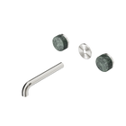 Serenity Wall Basin Set 185mm Spout With Verde Alpi Handle Trim Kit Only Brushed Nickel