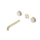 Serenity Wall Basin Set 185mm Spout With Rome Travertine Handle Trim Kit Only Brushed Gold