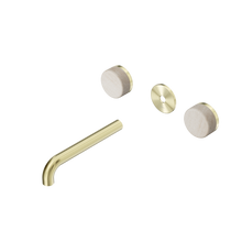Serenity Wall Basin Set 185mm Spout With Rome Travertine Handle Trim Kit Only Brushed Gold