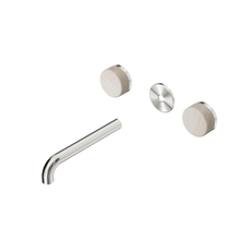 Serenity Wall Basin Set 185mm Spout With Rome Travertine Handle Trim Kit Only Brushed Nickel