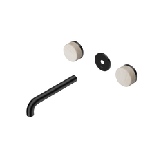Serenity Wall Basin Set 185mm Spout With Rome Travertine Handle Trim Kit Only Matte Black