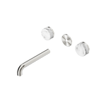 Serenity Wall Basin Set 185mm Spout With Arabescato Corchia Handle Trim Kit Only Brushed Nickel