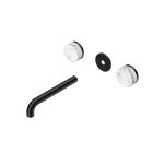 Serenity Wall Basin Set 185mm Spout With Arabescato Corchia Handle Trim Kit Only Matte Black