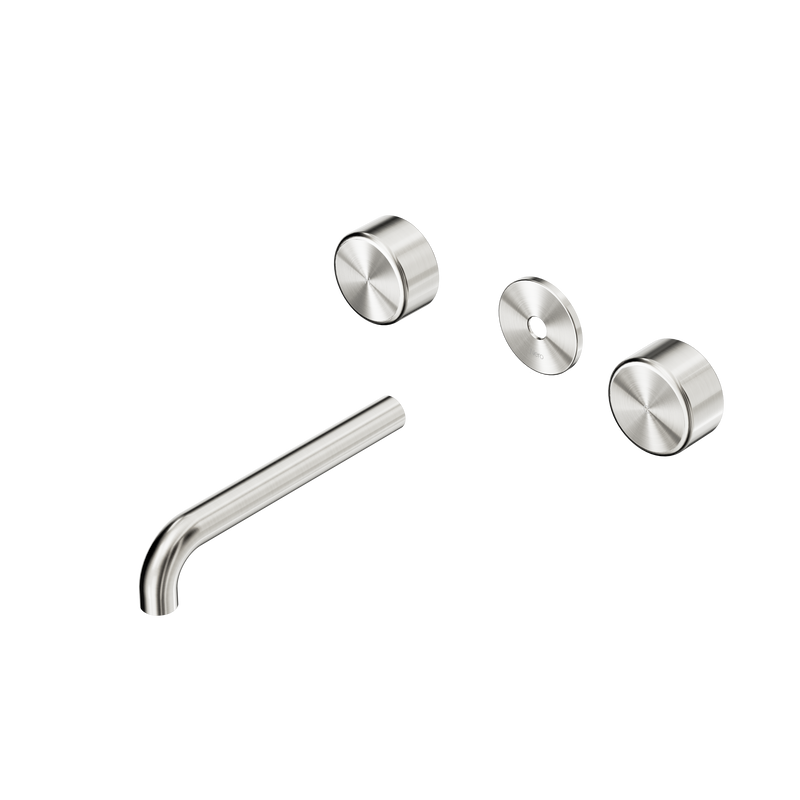 Serenity Wall Basin Set 185mm Spout With Metal Handle Trim Kit Only Brushed Nickel