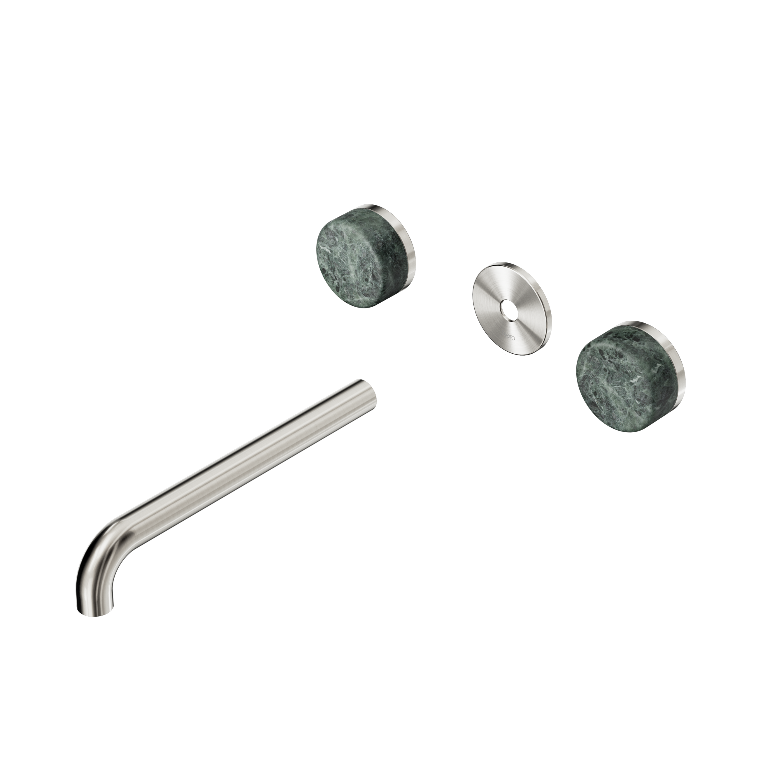 Serenity Wall Basin Set 220mm Spout With Verde Alpi Handle Trim Kit Only Brushed Nickel
