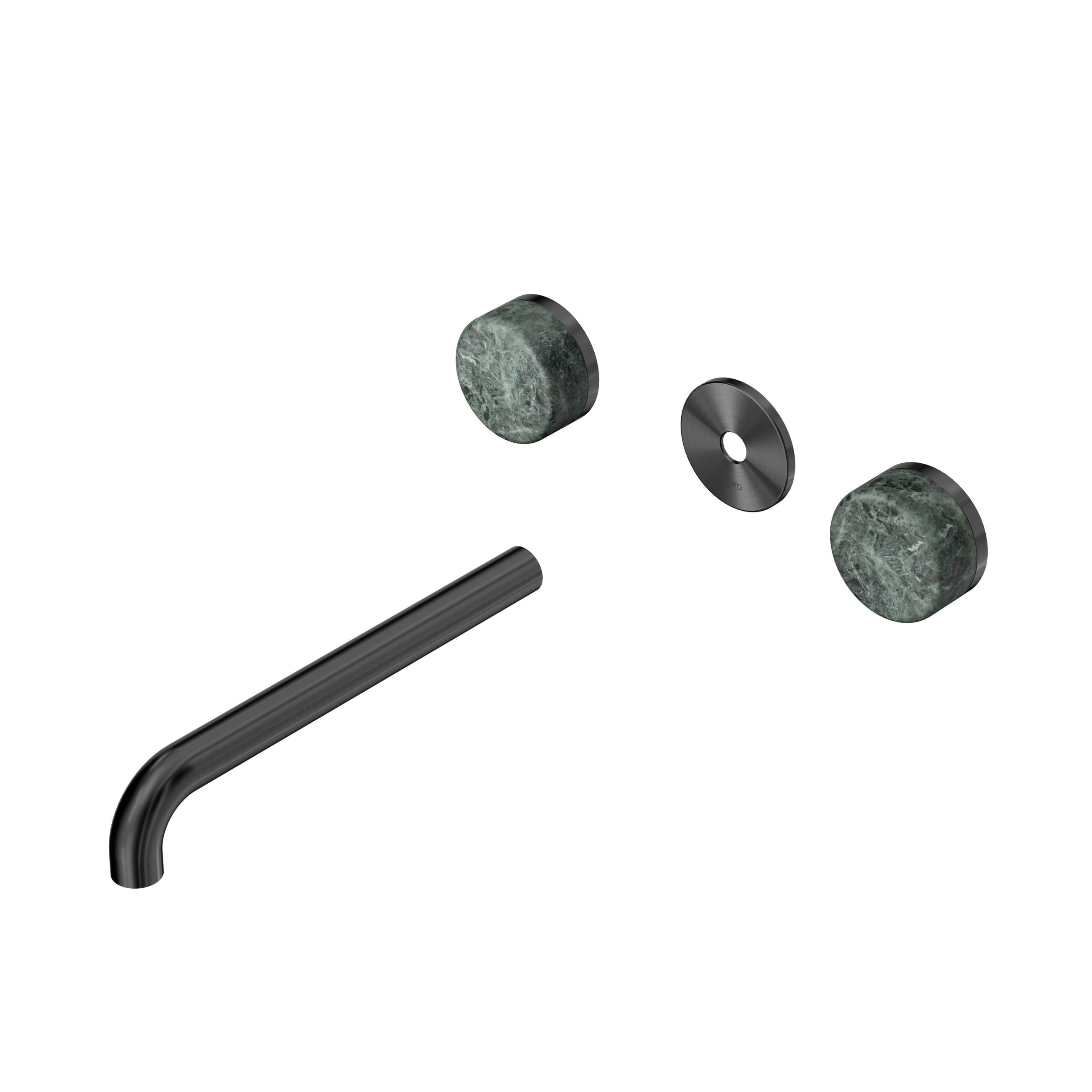 Serenity Wall Basin Set 220mm Spout With Verde Alpi Handle Trim Kit Only Gun Metal