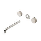 Serenity Wall Basin Set 220mm Spout With Rome Travertine Handle Trim Kit Only Brushed Nickel