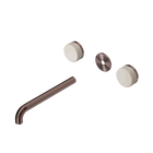 Serenity Wall Basin Set 220mm Spout With Rome Travertine Handle Trim Kit Only Brushed Bronze