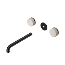 Serenity Wall Basin Set 220mm Spout With Rome Travertine Handle Trim Kit Only Matte Black