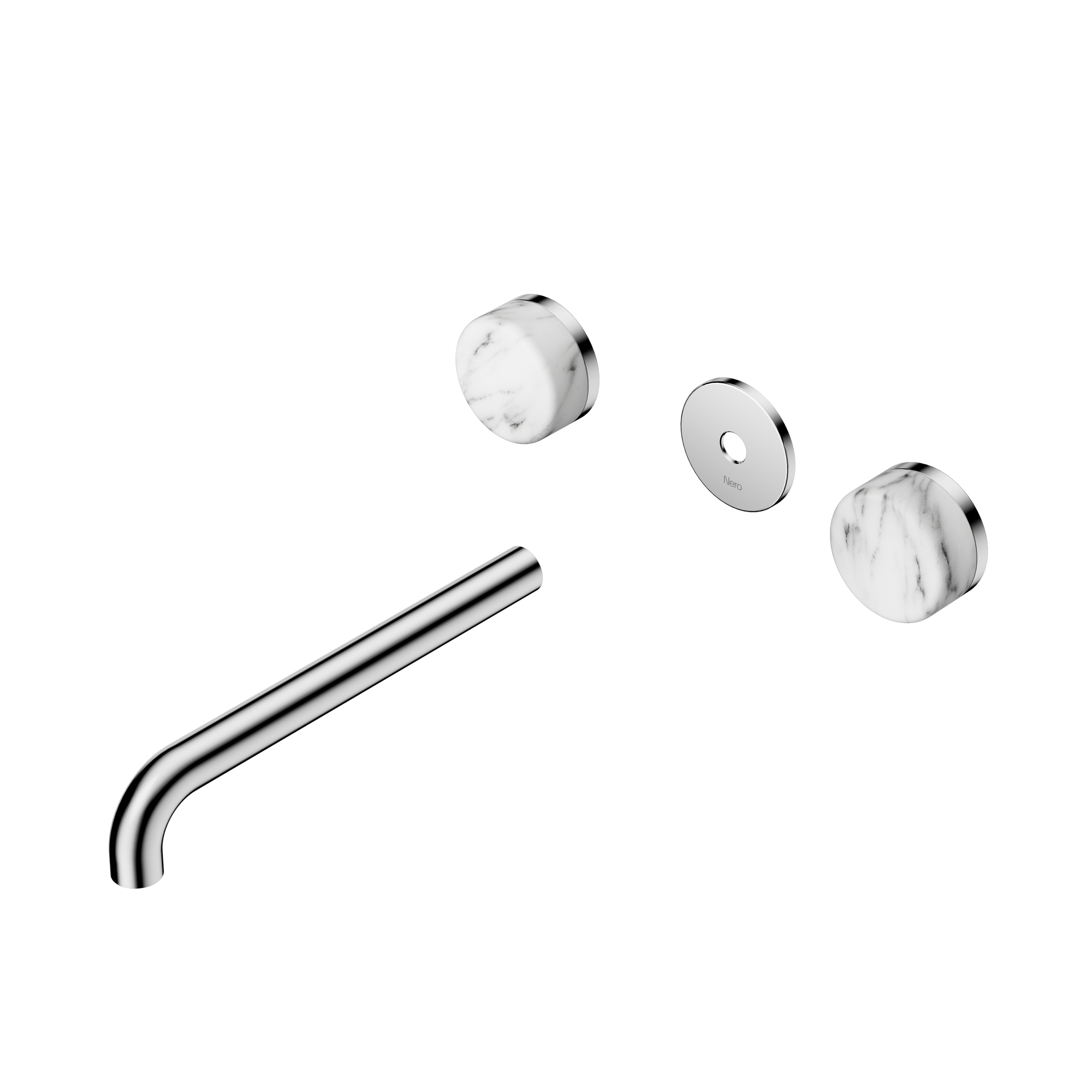 Serenity Wall Basin Set 220mm Spout With Arabescato Corchia Handle Trim Kit Only Chrome