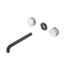Serenity Wall Basin Set 220mm Spout With Arabescato Corchia Handle Trim Kit Only Gun Metal