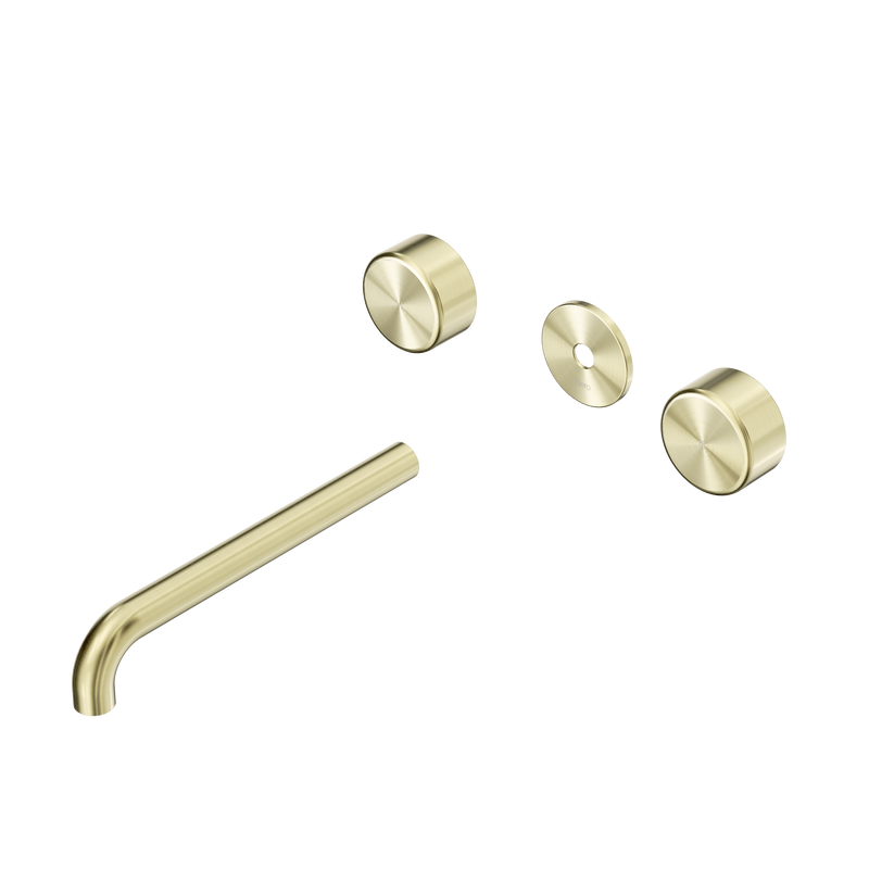 Serenity Wall Basin Set 220mm Spout With Metal Handle Trim Kit Only Brushed Gold
