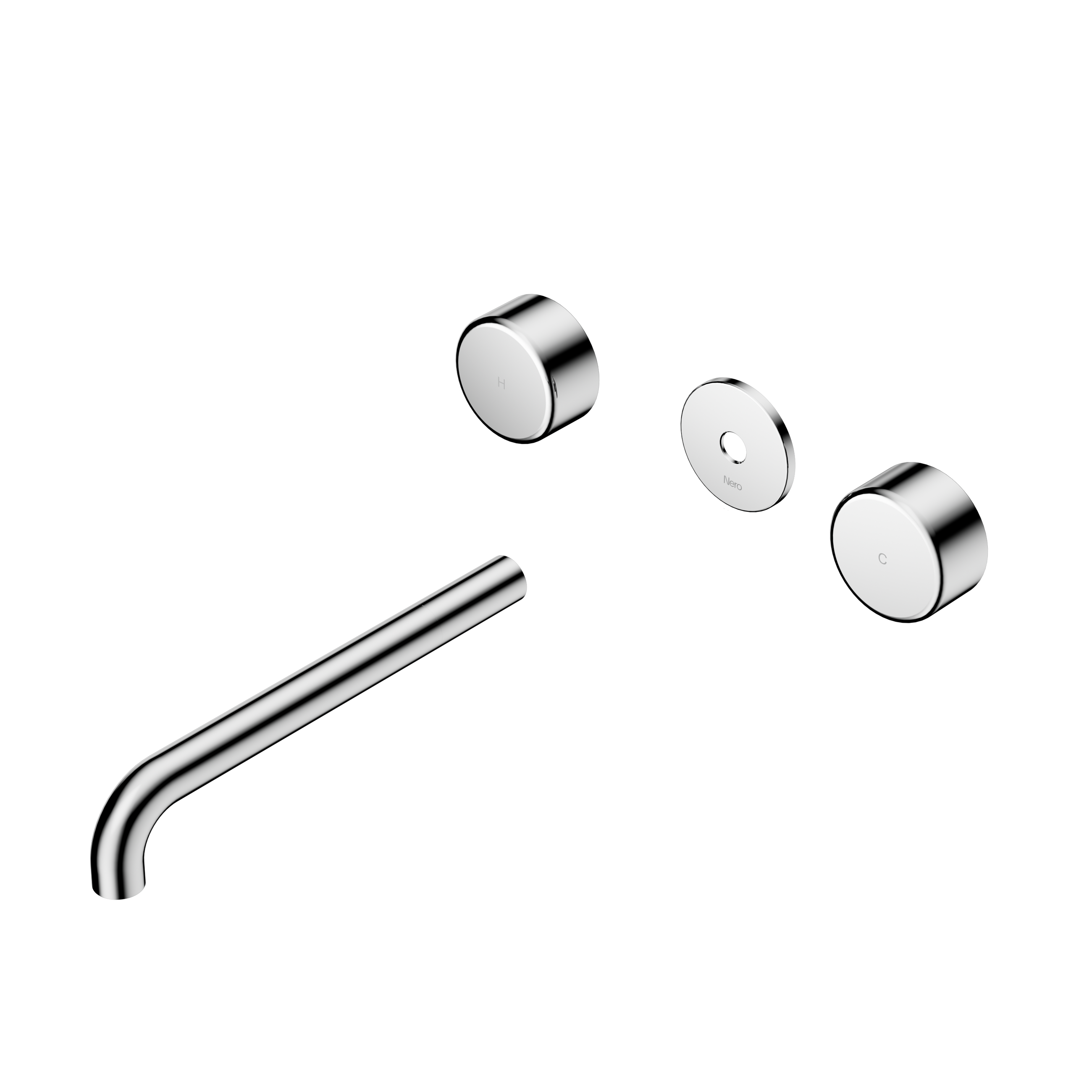 Serenity Wall Basin Set 220mm Spout With Metal Handle Trim Kit Only Chrome