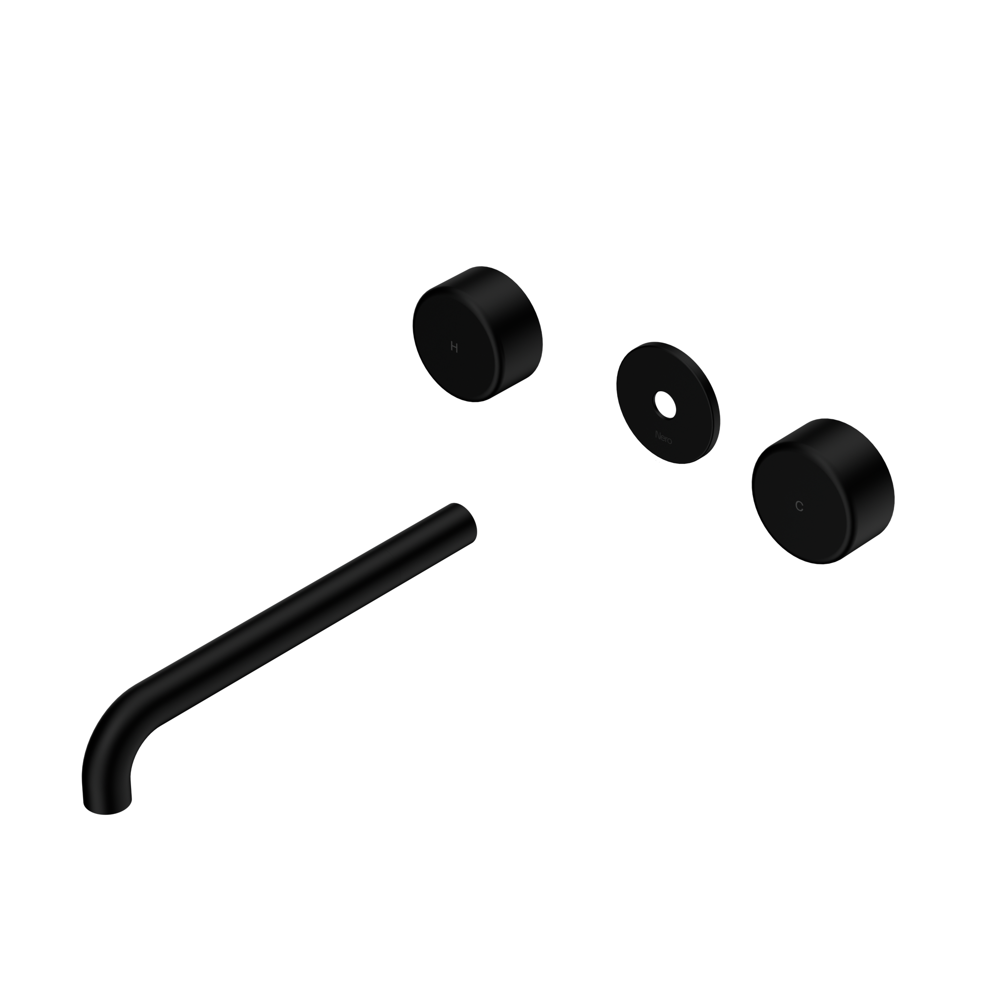 Serenity Wall Basin Set 220mm Spout With Metal Handle Trim Kit Only Matte Black