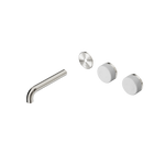 Serenity Wall Basin Set 160mm Offset Spout With Carrara Handle Trim Kit Only Brushed Nickel