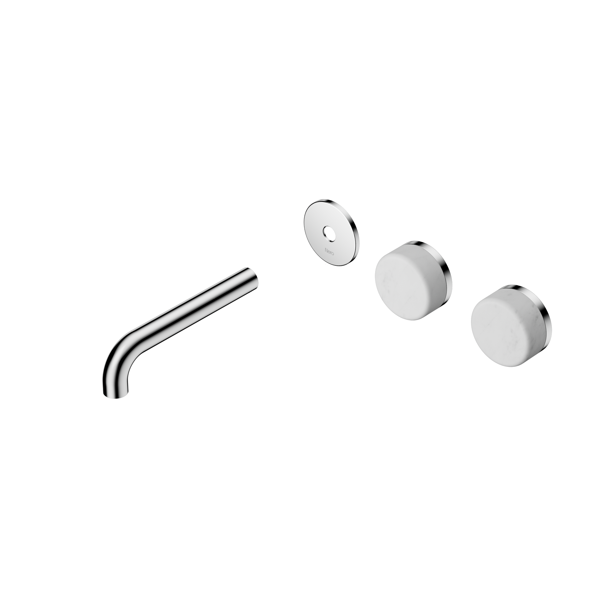 Serenity Wall Basin Set 160mm Offset Spout With Carrara Handle Trim Kit Only Chrome