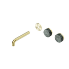 Serenity Wall Basin Set 160mm Offset Spout With Verde Alpi Handle Trim Kit Only Brushed Gold