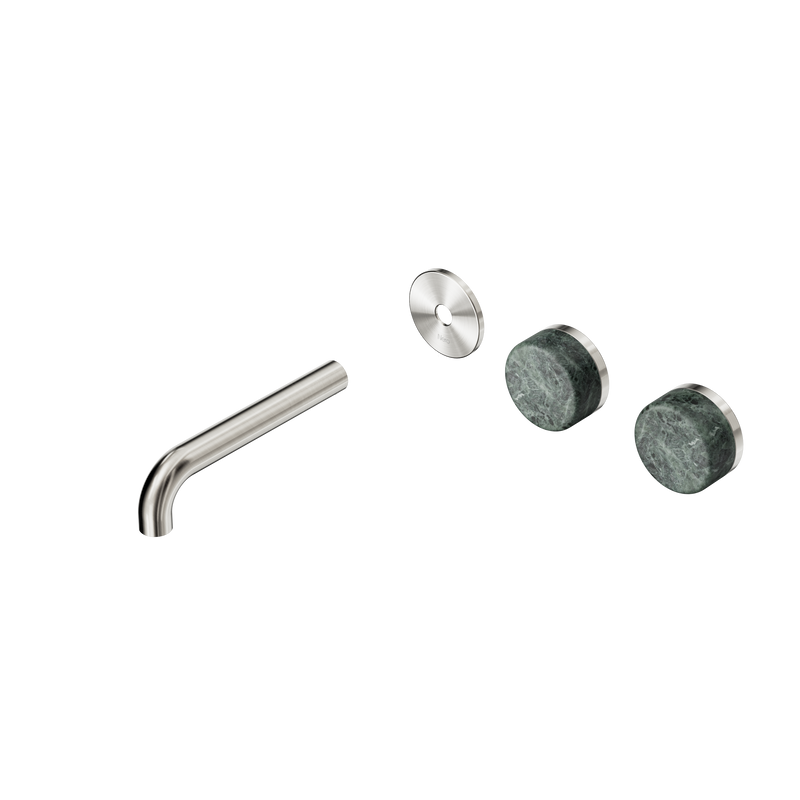 Serenity Wall Basin Set 160mm Offset Spout With Verde Alpi Handle Trim Kit Only Brushed Nickel
