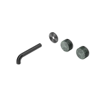 Serenity Wall Basin Set 160mm Offset Spout With Verde Alpi Handle Trim Kit Only Gun Metal