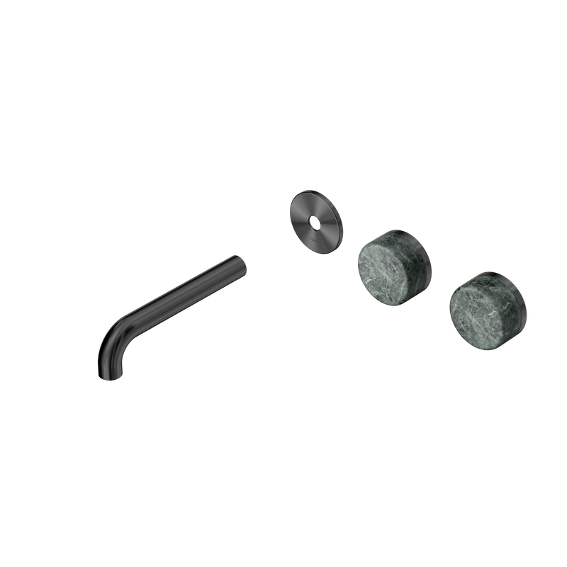 Serenity Wall Basin Set 160mm Offset Spout With Verde Alpi Handle Trim Kit Only Gun Metal