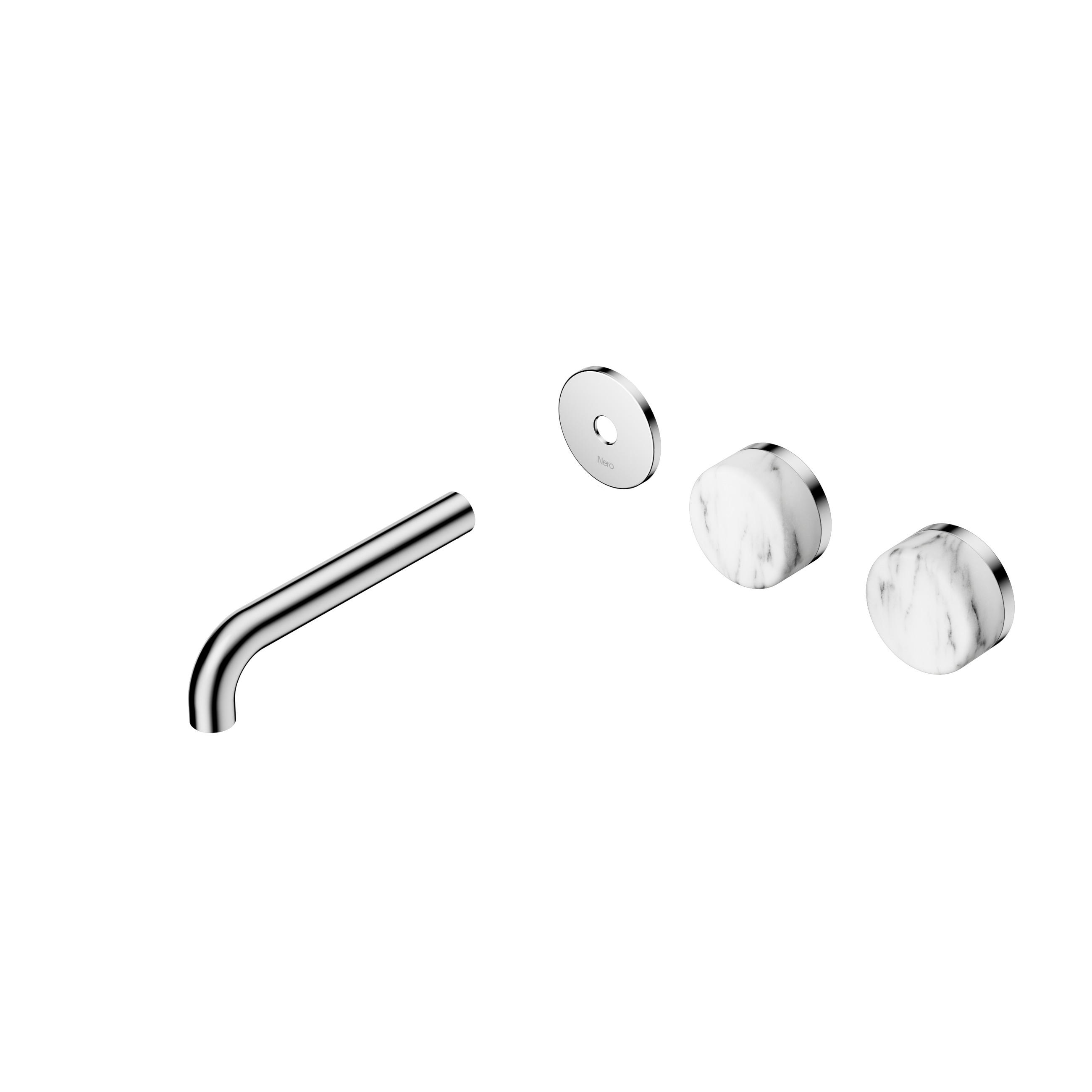 Serenity Wall Basin Set 160mm Offset Spout With Arabescato Corchia Handle Trim Kit Only Chrome