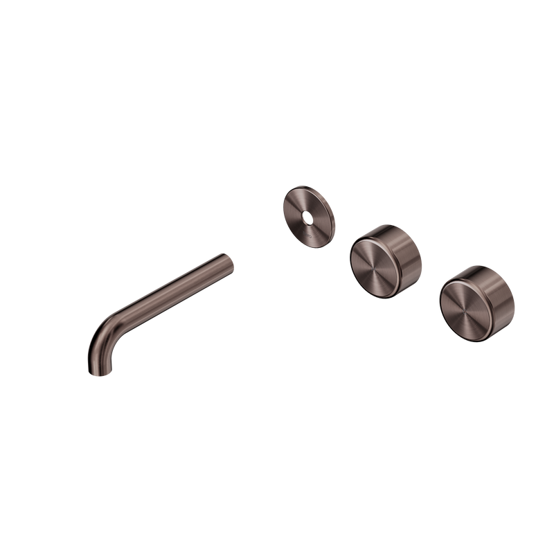 Serenity Wall Basin Set 160mm Offset Spout With Metal Handle Trim Kit Only Brushed Bronze