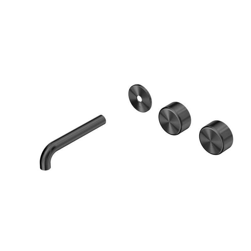 Serenity Wall Basin Set 160mm Offset Spout With Metal Handle Trim Kit Only Gun Metal