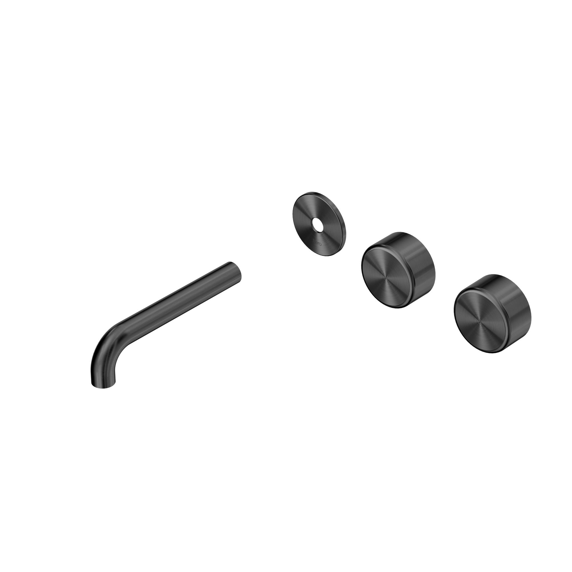 Serenity Wall Basin Set 160mm Offset Spout With Metal Handle Trim Kit Only Gun Metal