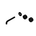 Serenity Wall Basin Set 160mm Offset Spout With Metal Handle Trim Kit Only Matte Black
