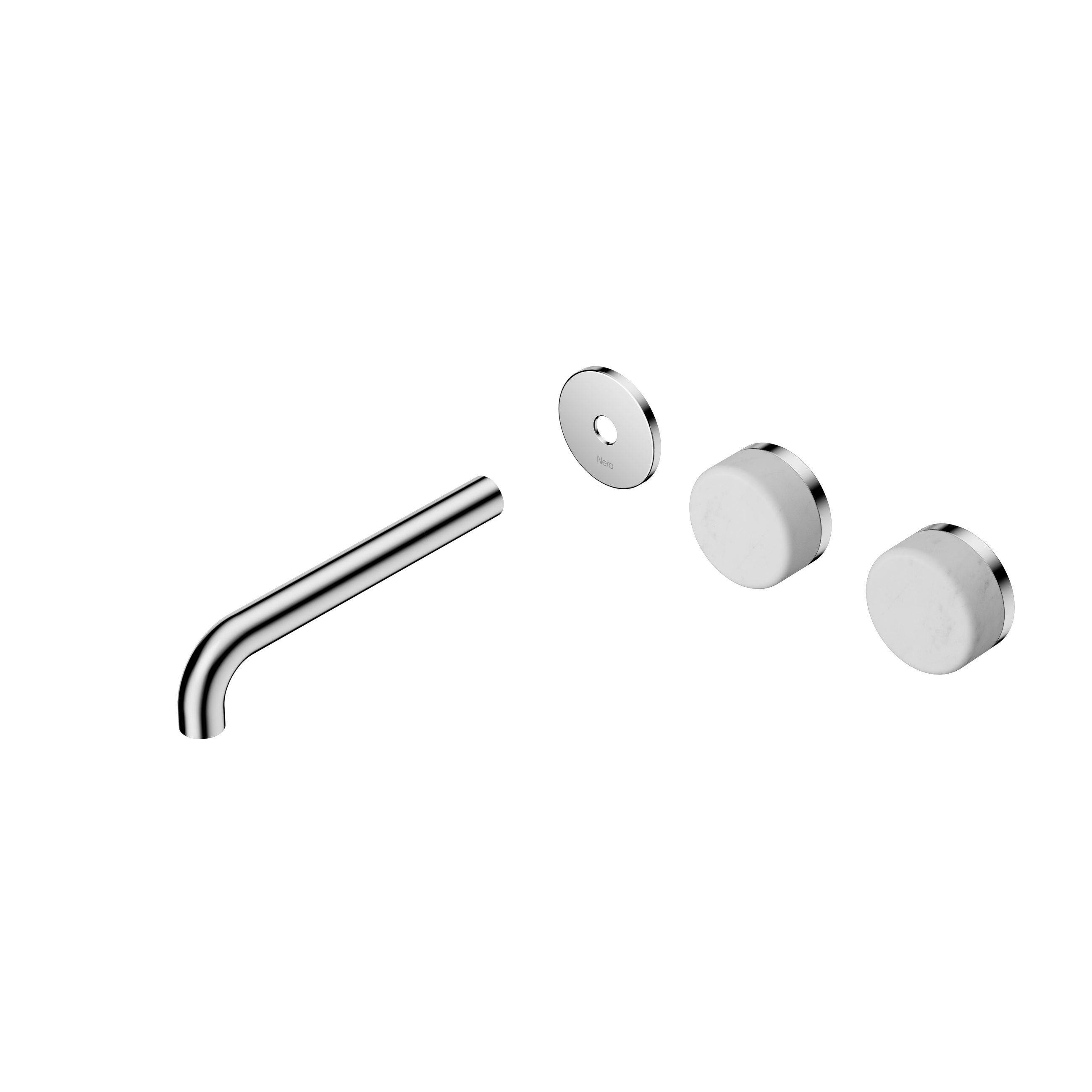 Serenity Wall Basin Set 185mm Offset Spout With Carrara Handle Trim Kit Only Chrome