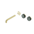 Serenity Wall Basin Set 185mm Offset Spout With Verde Alpi Handle Trim Kit Only Brushed Gold