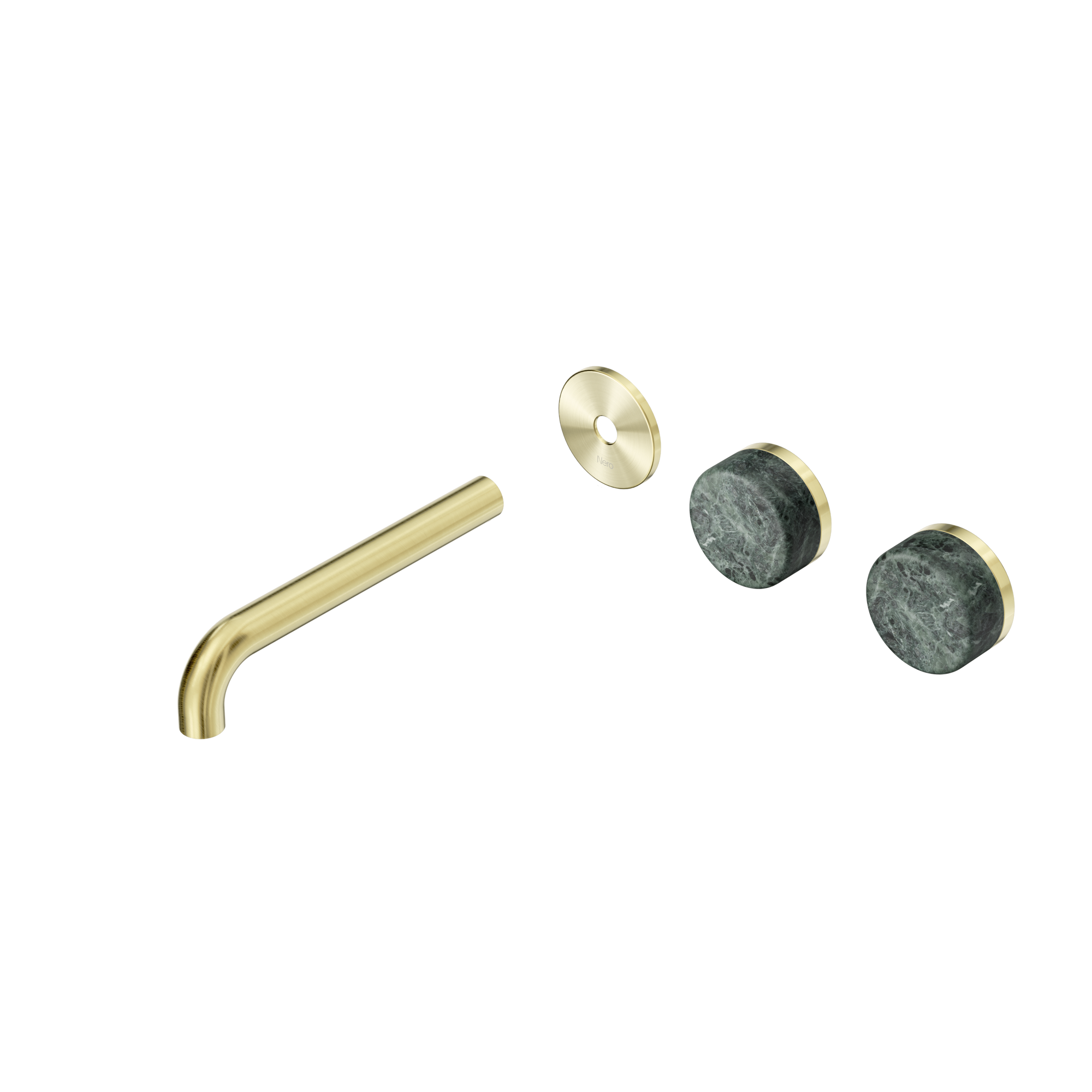 Serenity Wall Basin Set 185mm Offset Spout With Verde Alpi Handle Trim Kit Only Brushed Gold
