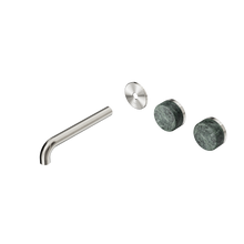 Serenity Wall Basin Set 185mm Offset Spout With Verde Alpi Handle Trim Kit Only Brushed Nickel
