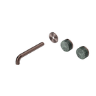Serenity Wall Basin Set 185mm Offset Spout With Verde Alpi Handle Trim Kit Only Brushed Bronze