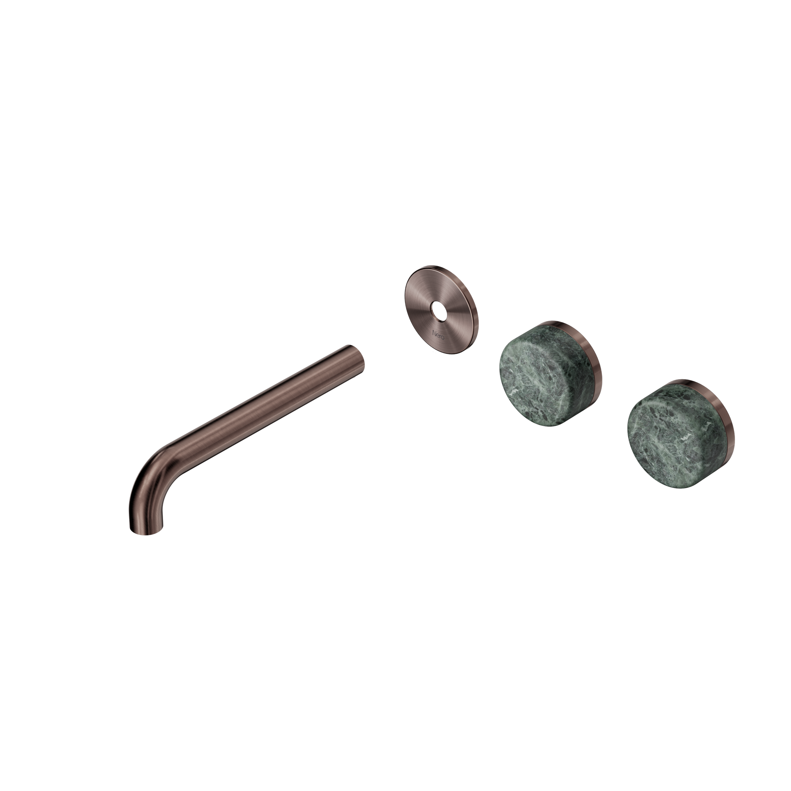 Serenity Wall Basin Set 185mm Offset Spout With Verde Alpi Handle Trim Kit Only Brushed Bronze