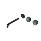 Serenity Wall Basin Set 185mm Offset Spout With Verde Alpi Handle Trim Kit Only Matte Black