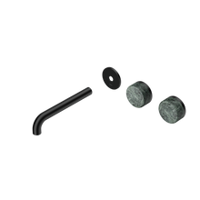 Serenity Wall Basin Set 185mm Offset Spout With Verde Alpi Handle Trim Kit Only Matte Black