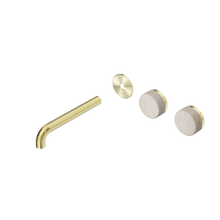 Serenity Wall Basin Set 185mm Offset Spout With Rome Travertine Handle Trim Kit Only Brushed Gold