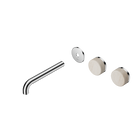 Serenity Wall Basin Set 185mm Offset Spout With Rome Travertine Handle Trim Kit Only Chrome