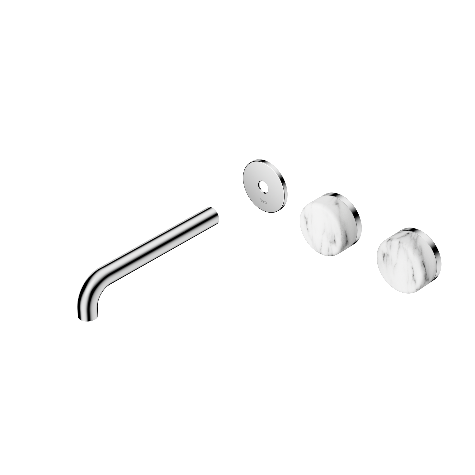 Serenity Wall Basin Set 185mm Offset Spout With Arabescato Corchia Handle Trim Kit Only Chrome
