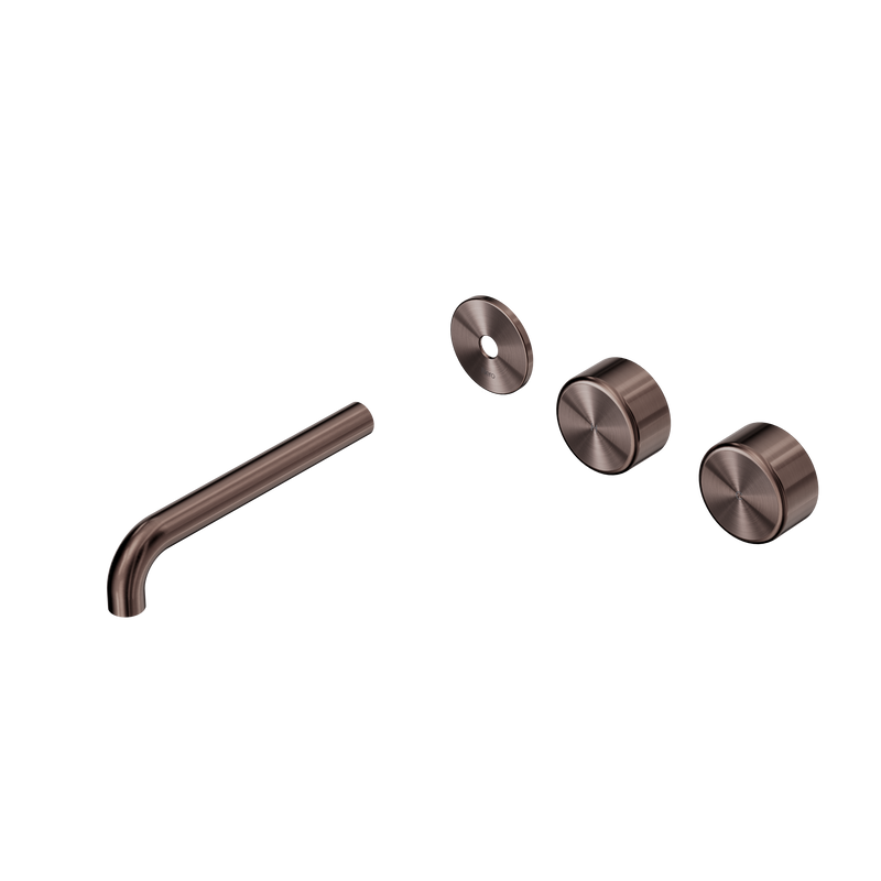 Serenity Wall Basin Set 185mm Offset Spout With Metal Handle Trim Kit Only Brushed Bronze
