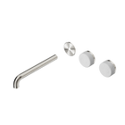 Serenity Wall Basin Set 220mm Offset Spout With Carrara Handle Trim Kit Only Brushed Nickel