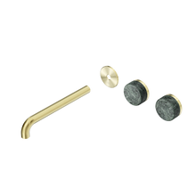 Serenity Wall Basin Set 220mm Offset Spout With Verde Alpi Handle Trim Kit Only Brushed Gold