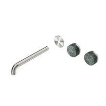 Serenity Wall Basin Set 220mm Offset Spout With Verde Alpi Handle Trim Kit Only Brushed Nickel