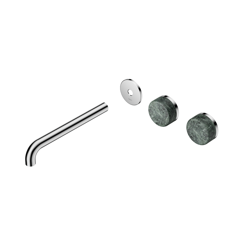 Serenity Wall Basin Set 220mm Offset Spout With Verde Alpi Handle Trim Kit Only Chrome