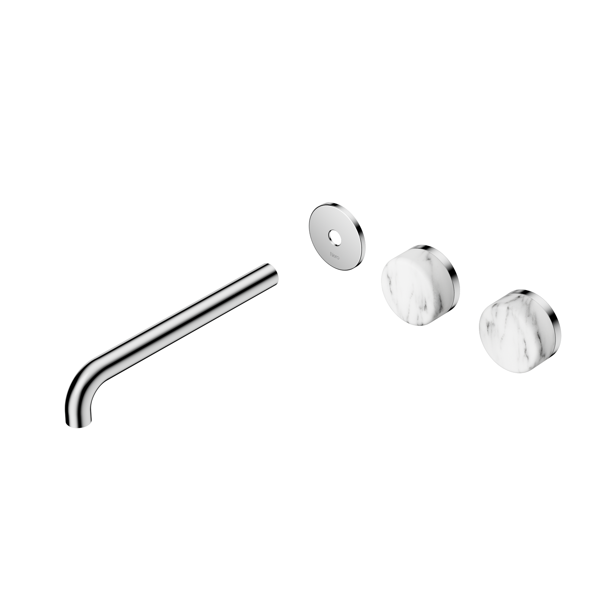 Serenity Wall Basin Set 220mm Offset Spout With Arabescato Corchia Handle Trim Kit Only Chrome