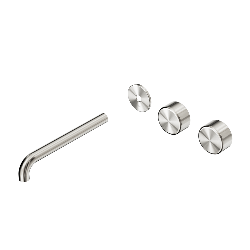 Serenity Wall Basin Set 220mm Offset Spout With Metal Handle Trim Kit Only Brushed Nickel