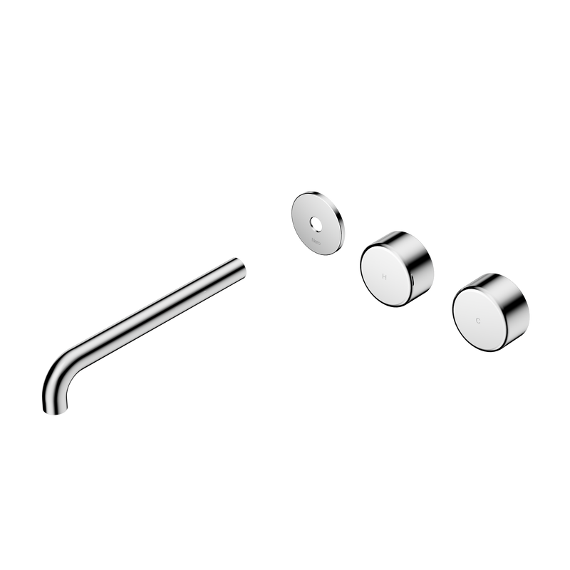 Serenity Wall Basin Set 220mm Offset Spout With Metal Handle Trim Kit Only Chrome