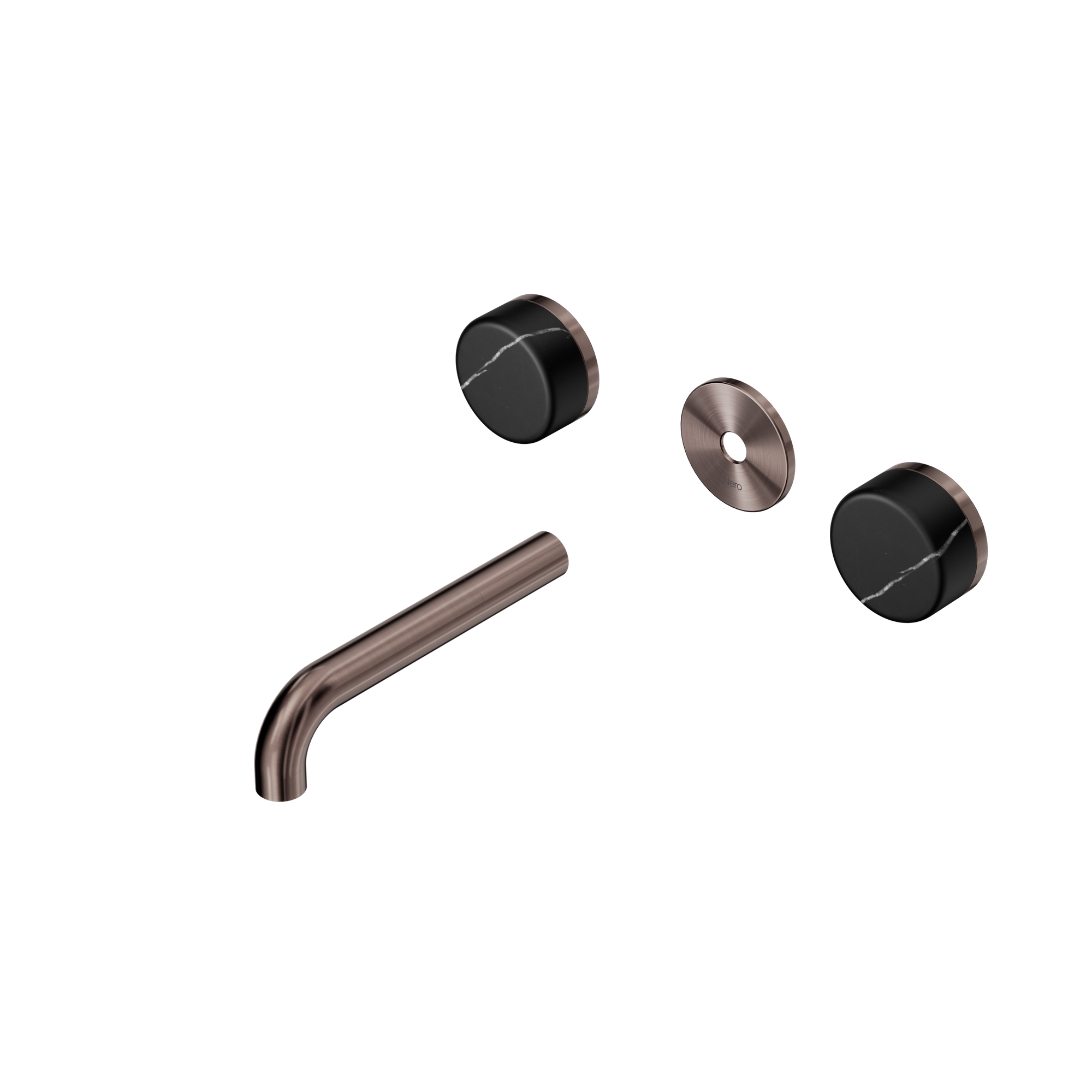 Serenity Wall Basin Set 160mm Spout With Marquina Black Handle Trim Kit Only Brushed Bronze